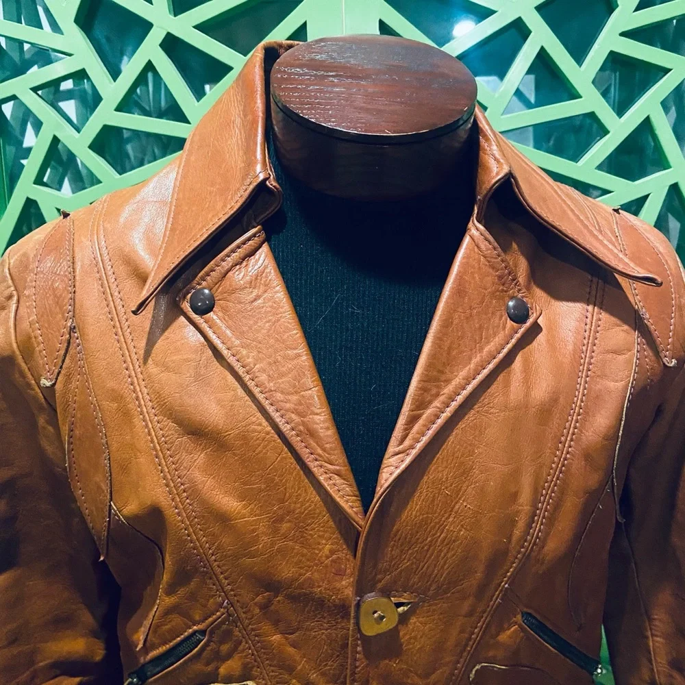 East West Leathers San Francisco Vintage STATEMENT PIECE Leather Jacket - Picture 11 of 14